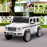 HOMCOM Mercedes Benz G500 Licensed 12V Kids Electric Ride On Car  Toy with Parental Remote Control Battery-powered 2 Motors Music Lights MP3 for 3-8 Years Old White