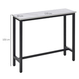 HOMCOM Rectangular Bar Table, Wood Effect Coffee Table for Small Space, Breakfast Dining, Kitchen, Industrial, White & Black