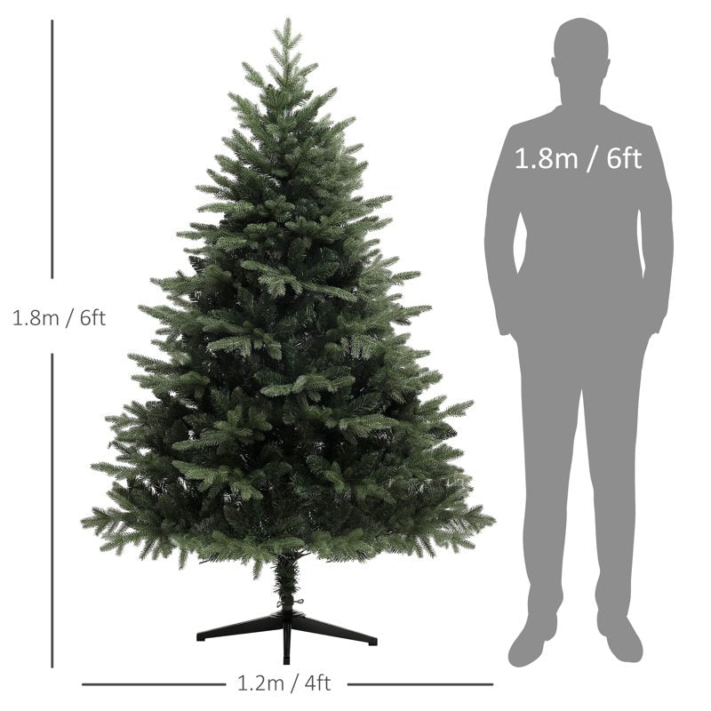 HOMCOM 6ft Artificial Spruce Christmas Tree - Green