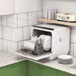 HOMCOM Table Top Dishwasher with 6L Water Tank, Mini Countertop Dishwasher with 6 Programs, 4 Place Settings, Black and White
