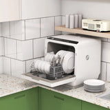 HOMCOM Table Top Dishwasher with 6L Water Tank, Mini Countertop Dishwasher with 6 Programs, 4 Place Settings, Black and White