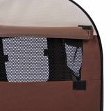 Pawhut Folding Fabric Soft Pet Crate, 46Lx36Wx41H cm-Brown