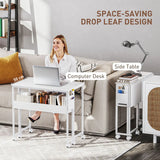 HOMCOM 80 cm Drop Leaf Writing Work Desk - White