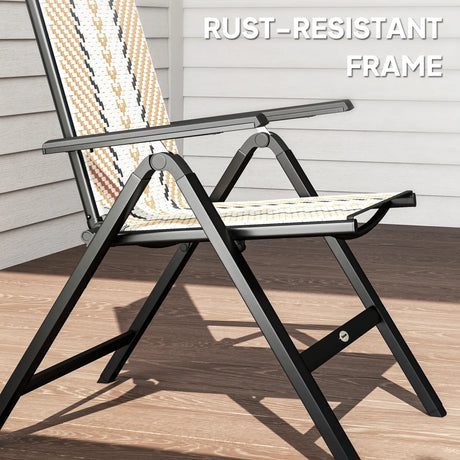 Outsunny Rattan Reclining Garden Chairs - Orange