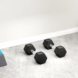 HOMCOM 2x6kg Hex Dumbbells Set Rubber Dumbbells Weight Lifting Equipment Fitness Home Gym