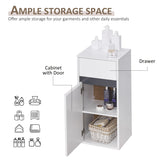 HOMCOM MDF Tri-Compartment Bathroom Storage Cabinet White