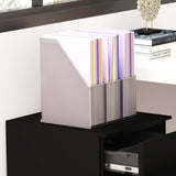 Vinsetto 3-Drawer Vertical Filing Cabinet with Pencil Tray, Lock and 5 Wheels, Steel Mobile File Cabinet, for A4, Legal and Letter Size, Pre-Assembled Body, Black