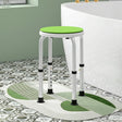 HOMCOM 360 Swivel Shower Chair, Height Adjustable Aluminium Shower Stool with Non-Slip Feet for Disabled, Elderly, Green