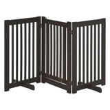 PawHut Freestanding Dog Gate, Foldable Pet Fence, Indoor Barrier, Stair Gate with Support Feet, 155 x 76 cm, Brown