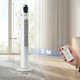 HOMCOM Tower Fan for Bedroom, Standing Floor Fan with Oscillating, 3 Modes, 3 Speeds, 24 Hour Timer, White