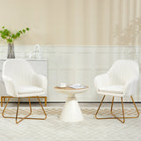 HOMCOM Set of Two Sherpa Fleece Dining Chairs - Cream