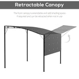 Outsunny 3 x 2.5 Patio Metal Gazebo Metal Frame Pergola with Extendable Canopy for Family Outdoor Shelter, Charcoal Grey