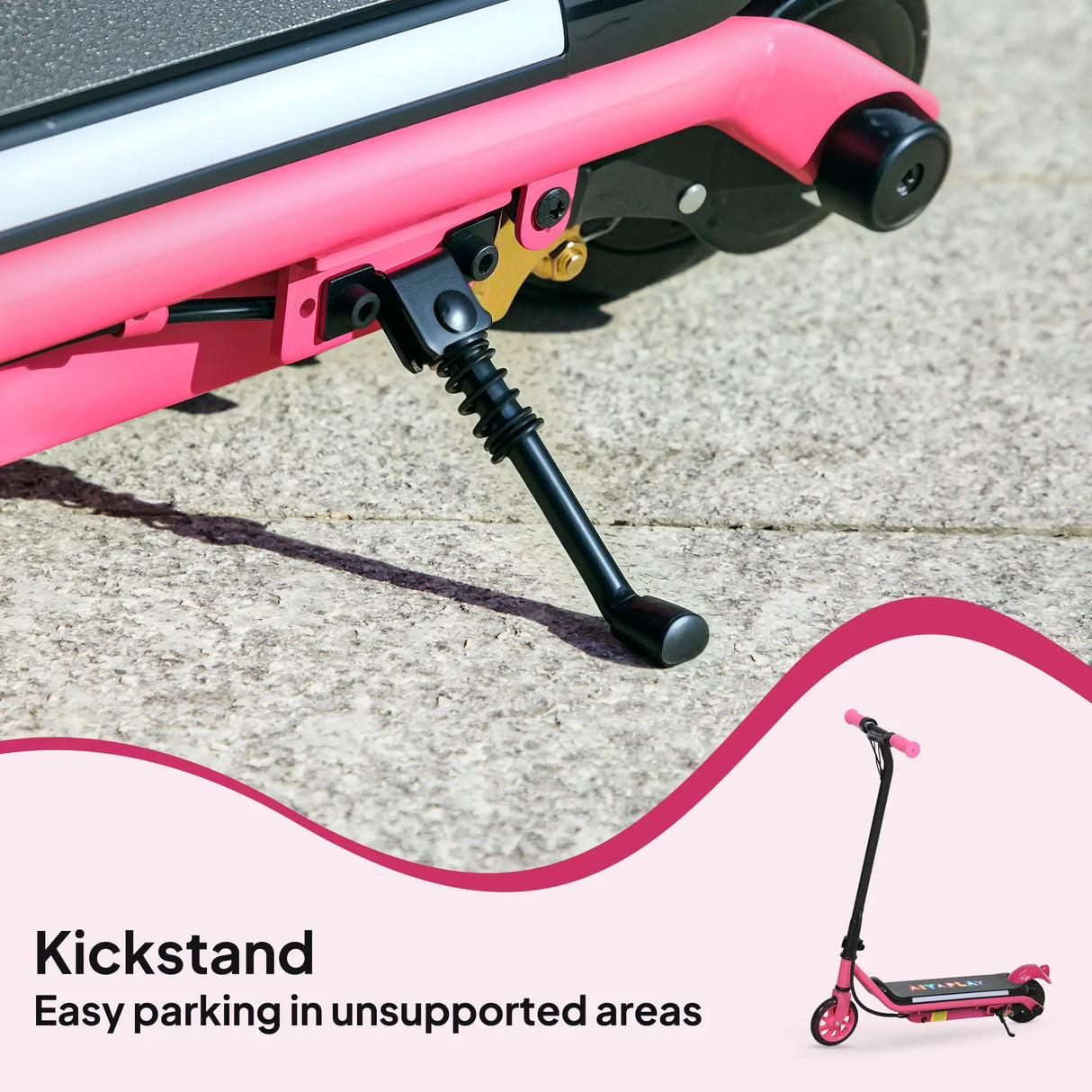 AIYAPLAY Electric Scooter for Kids Aged 6-14 Years, with Colourful Lights, Pink