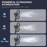 HOMCOM Pedestal Fan with Water Mist Spray, Spray Misting Fan with 70 Oscillation, Tilt Head, 3 Speeds, 3 Modes, Adjustable Mist, 3.2L Water Tank, for Home, 120 cm