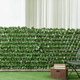 Outsunny Set of 2 Expandable Artificial Trellis Hedges  Realistic Leaf Privacy Screen, 2 x 1 m