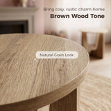 HOMCOM End Table Compact Round Side Table with Curved Legs in Coffee Wood Effect