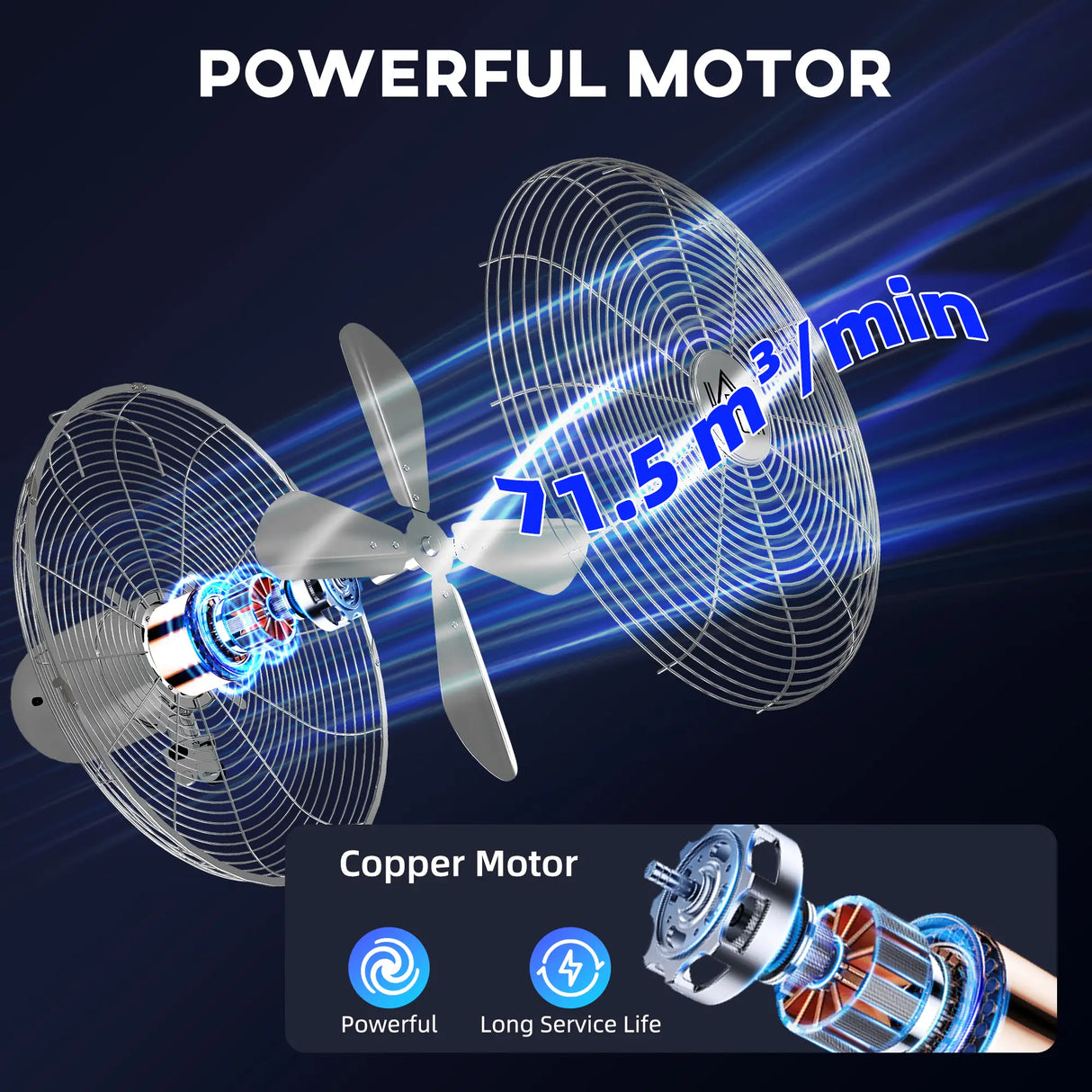 HOMCOM 16" Metal Pedestal Fan with Oscillating, Adjustable Height - Silver Tone