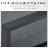 Outsunny 5-Piece Aluminium Garden Furniture Sets, 4 Seater Outdoor Conversational Dining Set with Gas Fire Pit Table Cushions for Yard, Poolside, Patio, Grey