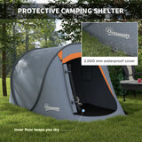 Outsunny Two-Man Pop-Up Dome Tent, with Accessories - Grey