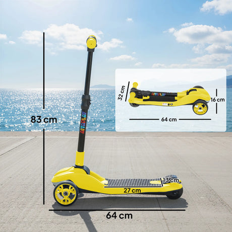 AIYAPLAY Three-Wheel Foldable Electric Scooter for Kids Aged 6-10 Years, Yellow
