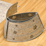 HOMCOM 66cm Hammered Steel Christmas Tree Base Collar