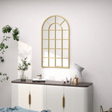 HOMCOM 110 x 65 cm Arched Decorative Wall Mirror for Bedroom Living Room, Modern Window Bathroom Mirror for Home Decor