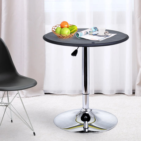HOMCOM Round Bar Table, 360 Degree Swivel Counter Pub Table with Adjustable Height, for Kitchen, Cafe, Black