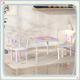 AIYAPLAY Princess Design Kids Table and Chairs Set for Activity, Art, Drawing, Toddler Table and Chairs Set for Playroom, Nursery