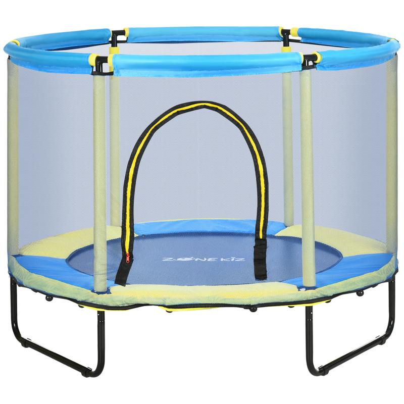 ZONEKIZ 55" Kids Trampoline, Bungee Gym, with Safety Net, for Ages 3-10 Years - Blue