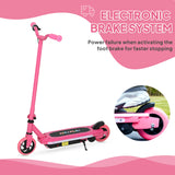 AIYAPLAY Electric Scooter for Kids 6-14 Years, with Colourful Lights, Pink
