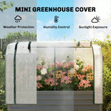 Outsunny Galvanised Raised Planter with Greenhouse Cover, Metal Raised Garden Bed on Legs with Bed Liner and Bottom Shelf