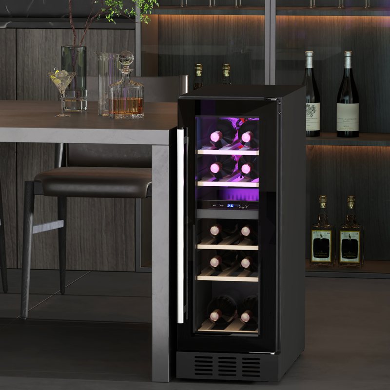 HOMCOM 16 Bottle Dual Zone 5-18℃ Wine Fridge - Black