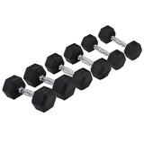 HOMCOM Rubber Dumbbell Set Sports Hex Weight Sets Home Gym Fitness Lift Strength Training Exercise 2 x 5kg, 2 x 6kg, 2 x 8kg