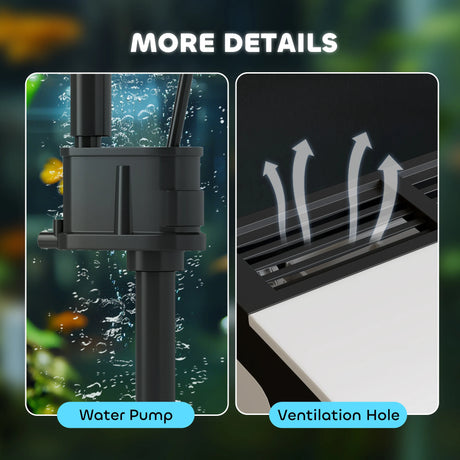 PawHut 13L Glass Aquarium Fish Tank with Filter, LED Lighting, for Betta, Guppy, Mini Parrot Fish, Shrimp, 29 x 20 x 30.5cm