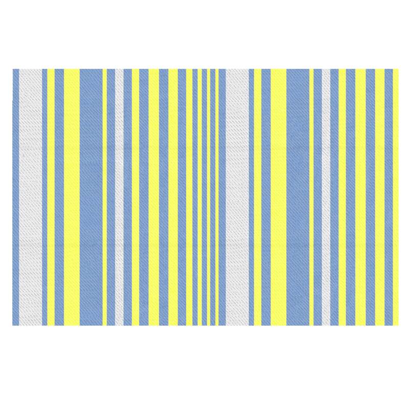 Outsunny Reversible Outdoor Rug, Waterproof Plastic Straw Mat for Backyard, Deck, RV, Picnic, Beach, Camping, 121 x 182 cm, Light Blue and Yellow