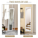 HOMCOM Full Length Mirror for Bedroom, Free Standing Dressing Mirror, Wall Mirror for Living Room, 37 x 154 cm, White