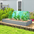 Outsunny 240 x 120cm Galvanised Steel Open Planter - Silver