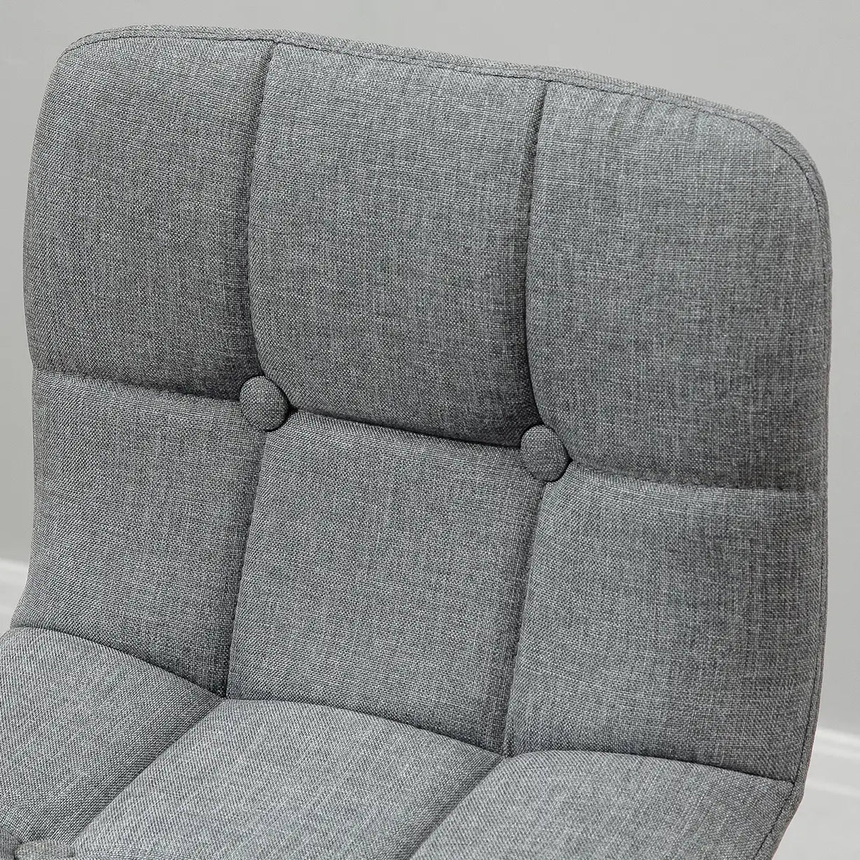 HOMCOM Breakfast Bar Stool Set of 2 Armless Button-Tufted Counter Height Bar Chairs with Wood Legs & Footrest, Grey