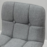 HOMCOM Breakfast Bar Stool Set of 2 Armless Button-Tufted Counter Height Bar Chairs with Wood Legs & Footrest, Grey