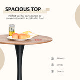 HOMCOM Modern Round Dining Table Leisure Coffee Bistro Table with Metal Base for Kitchen & Dining Room Brown