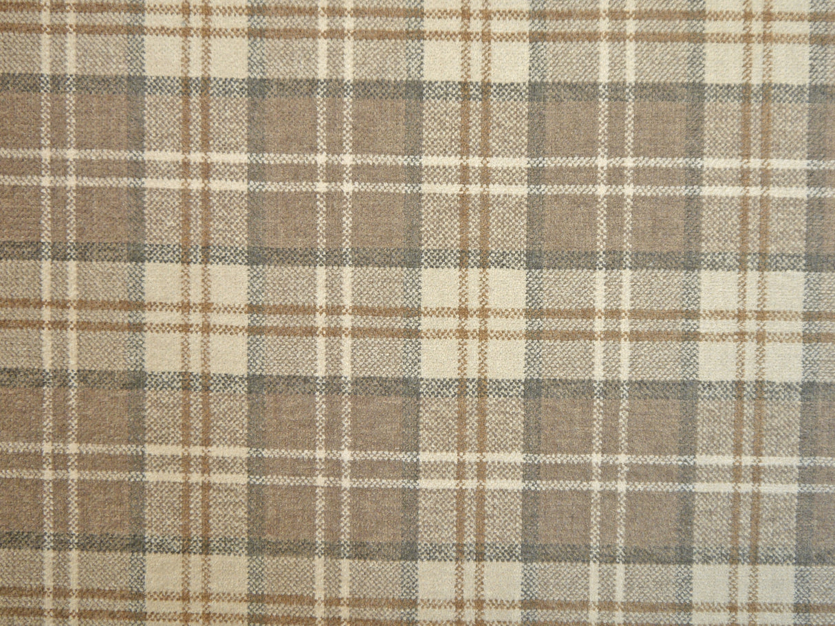 Lana Latte Plaid Tartan Upholstery Fabric - LAN1601