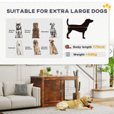 PawHut 46.46'' Dog Crate Furniture with Openable Top, Two Lockable Doors, for Extra Large Dogs, Rustic Brown