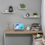 HOMCOM Floating Shelves, Set of 3 Wall Shelf, Shelves for Wall Invisible Mounting, Bedroom Living Room, White
