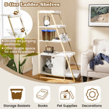 Large Cat Litter Box Enclosure with Storage and Removable Plush Mats-White