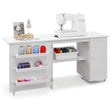 Foldable sewing table sewing cabinet versatile craft table versatile craft table 158 x 50 x 75 cm white
