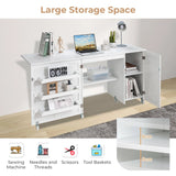 Foldable sewing table sewing cabinet versatile craft table versatile craft table 158 x 50 x 75 cm white