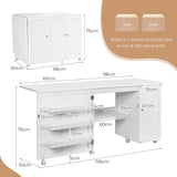 Foldable sewing table sewing cabinet versatile craft table versatile craft table 158 x 50 x 75 cm white