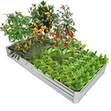 240 x 120 x 30 cm Galvanized Large Metal Raised Garden Bed-Silver