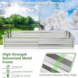 240 x 120 x 30 cm Galvanized Large Metal Raised Garden Bed-Silver