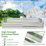 240 x 120 x 30 cm Galvanized Large Metal Raised Garden Bed-Silver